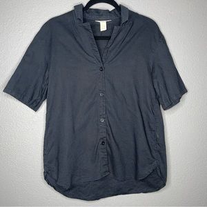 H&M Black button down top- XS